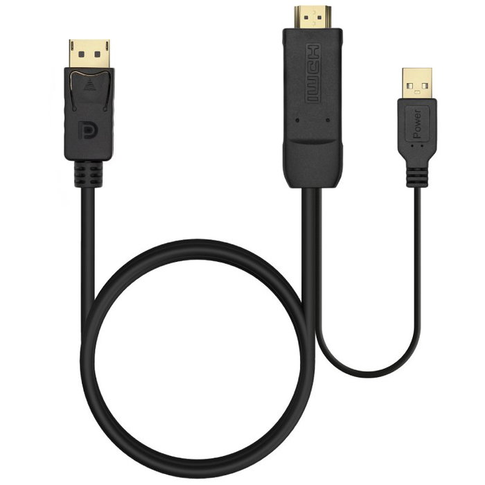 Aisens Cable Conversor Activo HDMI 2.0 a DisplayPort 1.2 con USB, 1.8m Aisens Cable Conversor Activo HDMI 2.0 a DisplayPort 1.2 con USB, 1.8m